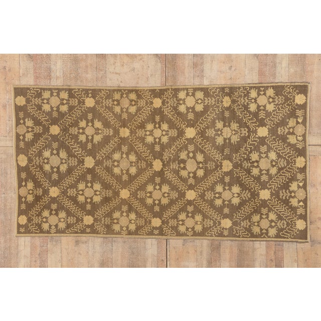 Vintage Turkish Oushak Rug, 04'11 X 09'04 For Sale - Image 10 of 11