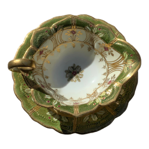 Antique Nippon Ware Sauce Boat With Underplate