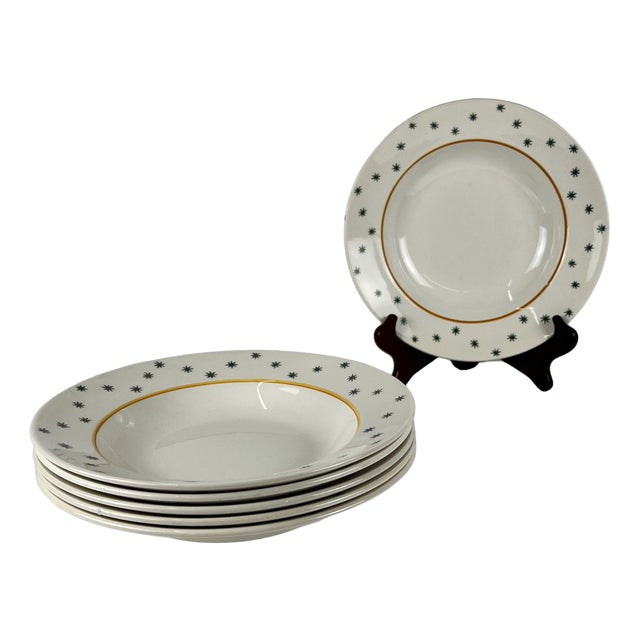 Primefleur Creation Constellation Model Soup Plates from Gien, 1950s, Set of 6 For Sale