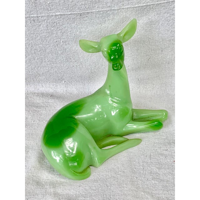 1960s Vintage Green G Ruggeri Deer Figurine For Sale - Image 5 of 12