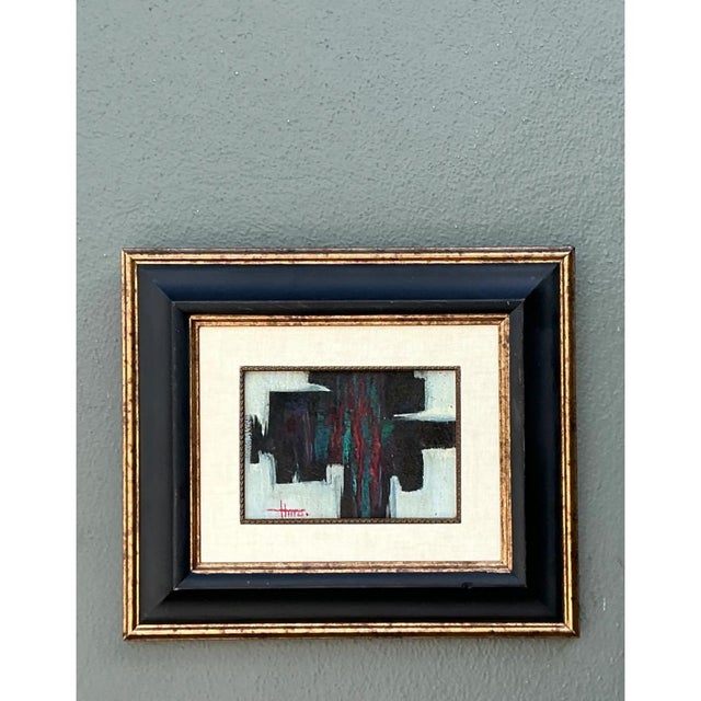 Vintage Framed Abstract Oil on Canvas For Sale - Image 4 of 12