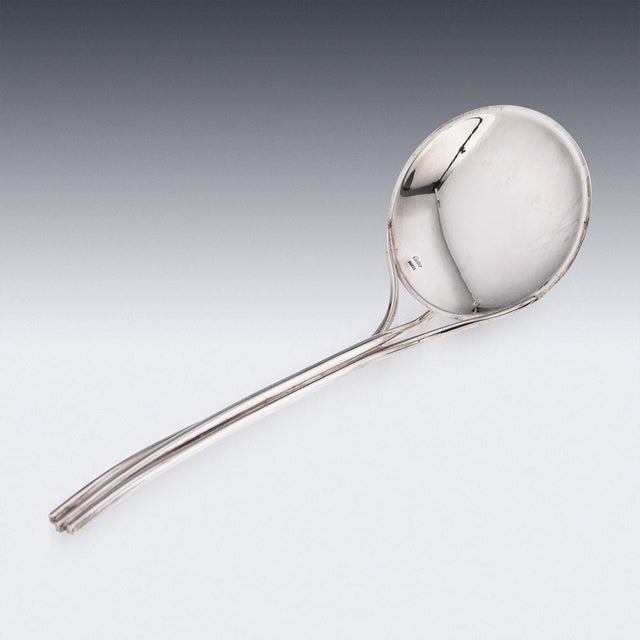Silver & Glass Caviar Bowl & Serving Spoon Set from Cartier, 1990s, Set of 3 For Sale - Image 11 of 18