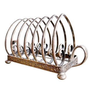Antique Silver Plated Toast Rack From Southern Hotel in Baltimore MD For Sale