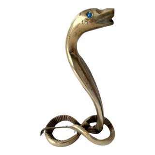French Brass Serpent or Cobra Snake Paperweight or Sculpture For Sale