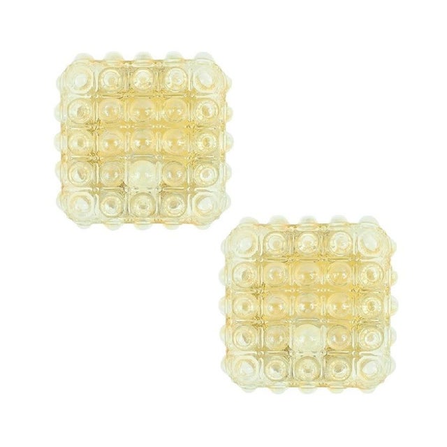 Mid-Century Modern Amber Bubble Glass Wall Lights by Helena Tynell for Limburg, 1970s, Set of 2 For Sale - Image 9 of 9