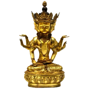 Large Gilded Tibetan Buddha Statue Vasundhara