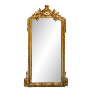 Monumental 19th Century French Louis XVI Giltwood Mirror