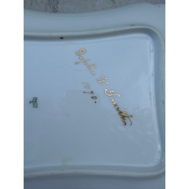 Antique 19th Century Haviland & Co. Limoges Hand-Painted Porcelain Orchid Tray For Sale In Miami - Image 6 of 9
