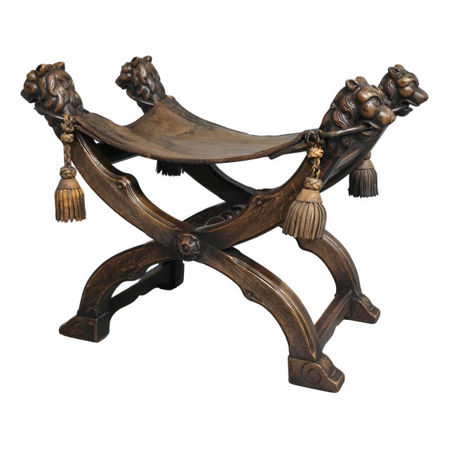 Walnut X Framed Stool, 1880s For Sale