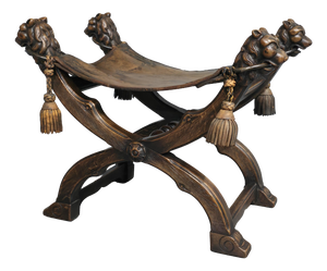 Walnut X Framed Stool, 1880s