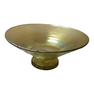 Signed Louis Comfort Tiffany Favrile Iridescent Stretch Glass Pedestal Bowl.