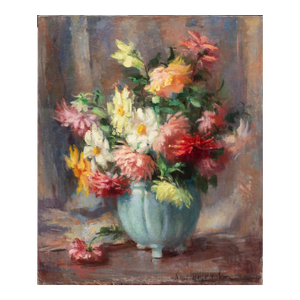 Vintage Still Life Oil Painting of Flowers by Exene Reed Meyersahm (1886-1978)
