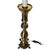 1970s Large Queen Anne Brass Patinaed Candle Stick Table Lamp For Sale - Image 4 of 8