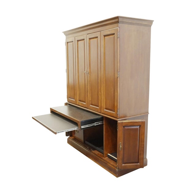 Brown Lexington Furniture Palmer Home Collection Solid Cherry Traditional 58" Computer Desk Cabinet 740-784 For Sale - Image 8 of 16