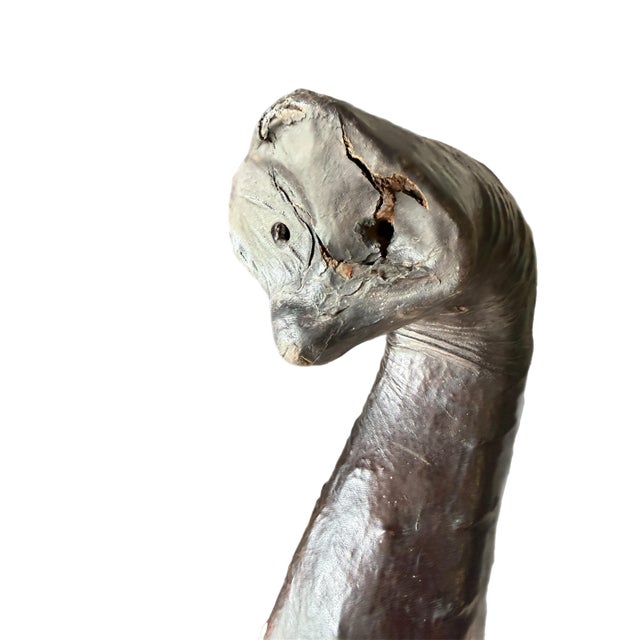 Monumental 47” Vintage Leather Elephant Sculpture – Distressed For Sale - Image 11 of 16