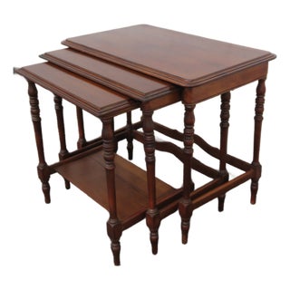 Early 1900s Mahogany Nesting Side End Tables Set of Three 6225 For Sale