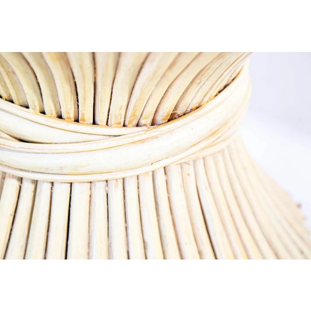Pair 1970s Sheaf of Wheat Rattan Side Tables, McGuire For Sale - Image 10 of 11