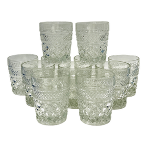 Vintage Wexford Old Fashioned Glasses - Set of 11 Anchor Hocking Pressed Glass