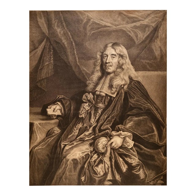 N. Lambert Seigneur de Thorigny: 17th C. Engraved Portrait After Largillière, 1698 For Sale