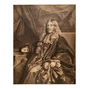N. Lambert Seigneur de Thorigny: 17th C. Engraved Portrait After Largillière, 1698