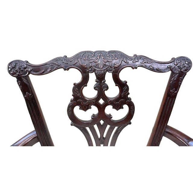 18th Century Chippendale Mahogany Carver Armchairs, 1760, Set of 2 For Sale - Image 13 of 17