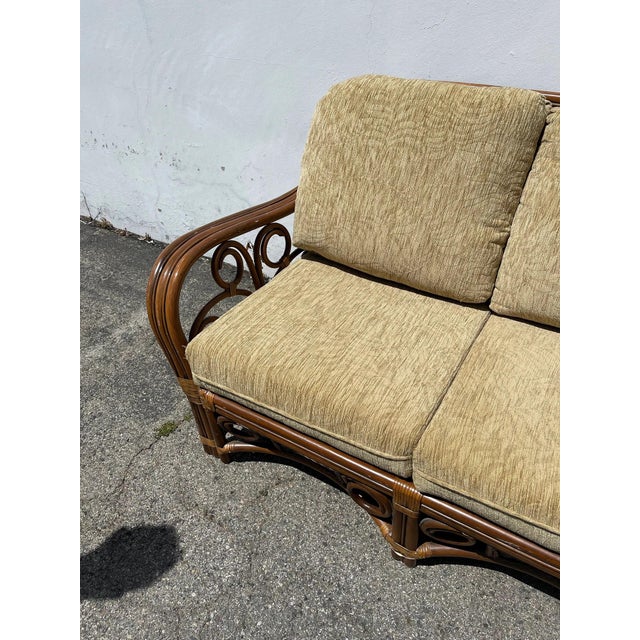 Late 20th Century Coastal Rattan Sofa For Sale - Image 10 of 10