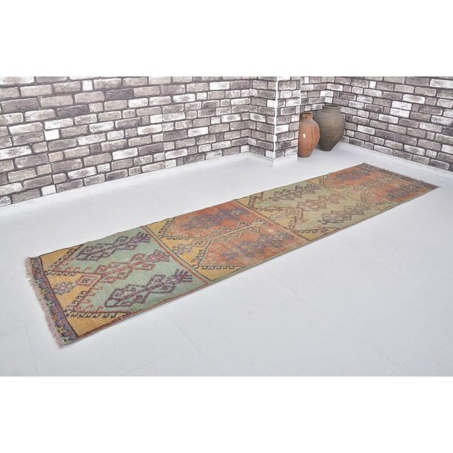 Textile 1960s Neutral Entryway Runner Rug For Sale - Image 7 of 10