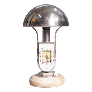 Vintage Art Deco Lamp with Clock, 1930s For Sale