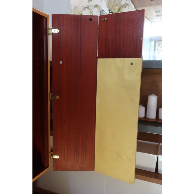 Burnt Orange Late 20th Century Dakota Jackson Postmodern Dry Bar Cabinet in Lacquered Maple and Parchment For Sale - Image 8 of 15