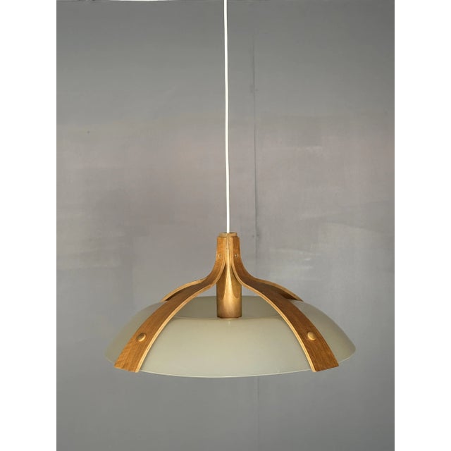 Brown Mid-Century Space Age Layered Walnut Model 328 Pendants from Temde, 1960s, Set of 2 For Sale - Image 8 of 18