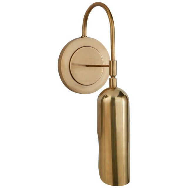 Kelly Wearstler for Visual Comfort Signature Lucien Functional Wall Light in Antique-Burnished Brass For Sale