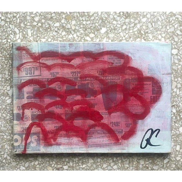 Vintage Russell Christoffersen Abstract on Canvas- Signed For Sale - Image 4 of 5