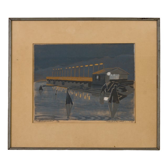 Roland Dufström, Sorteringsverket 13/20, 1963, Woodblock Print For Sale
