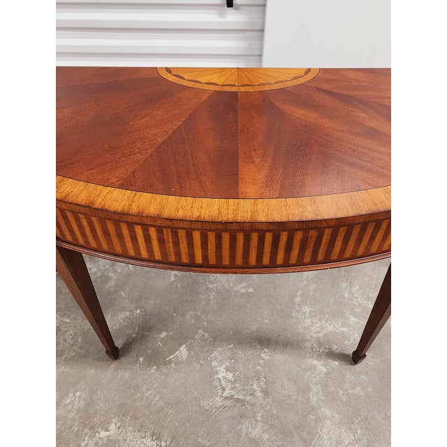 Ethan Allen Federal Style Inlaid Mahagony Demi- Lune Console Table ...