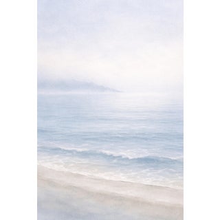 Minimalist Coastal Shoreline, Soft Seascape Art Print, 24″ × 36″ For Sale