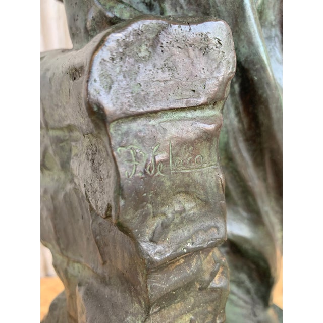 20th Cast Bronze Statue of a Nymph Signed by Ferdinando De Luca, Italy For Sale - Image 12 of 13