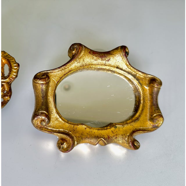 Mid-Century Italian Giltwood Florentia Accent Mirrors - A Pair For Sale - Image 13 of 16