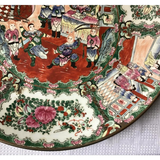 Antique Chinese Rose Medallion Platter Bowl – Palace Size 18” Wide, Marked For Sale - Image 4 of 11