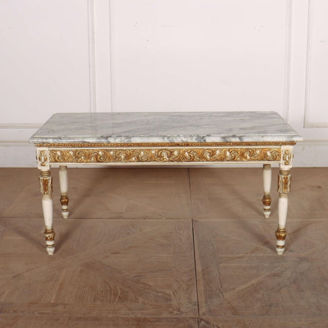 Stone French Decorated Marble Topped Coffee Table, 1920s For Sale - Image 7 of 11