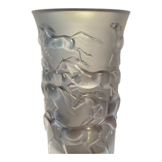 Mid 20th Century Lalique Mustang Vase For Sale