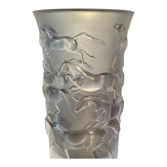 Mid 20th Century Lalique Mustang Vase For Sale