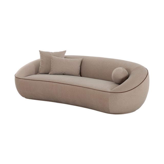Taupe Jenny Taupe Faux Mohair Sofa For Sale - Image 8 of 8