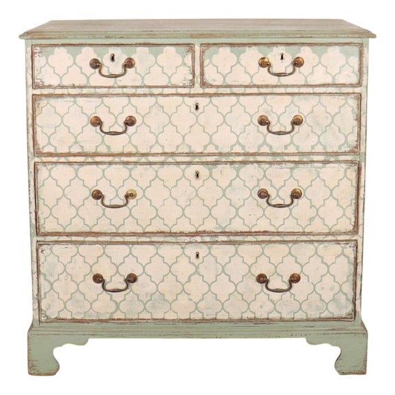 English Painted Chest of Drawers For Sale