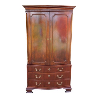 Baker Chippendale Style Mahogany Armoire Chest For Sale