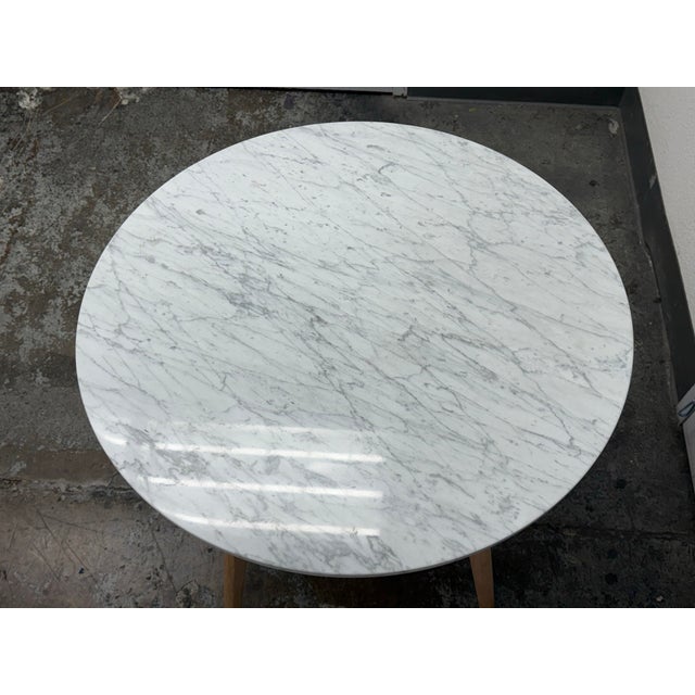 Article Mara Carrara Marble Café Table For Sale In San Francisco - Image 6 of 12