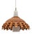Mid-Century Modern Pendant Light in Rattan, Opaline Glass and Copper, 1960s For Sale