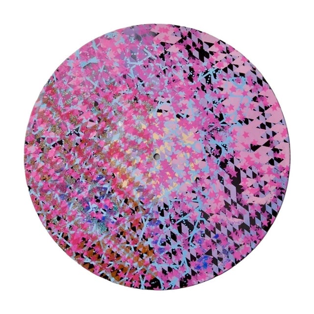 William Weege, Mixed Media Pop Art Abstract Painting on Vinyl Record LP Wall Sculpture Weege, 1976 For Sale