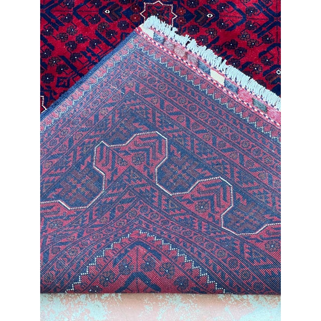 Afghan Turkmen Wool Rug 6’7” X 9’8” For Sale In Washington DC - Image 6 of 6