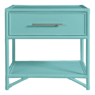 Olympia One-Drawer Nightstand in Turquoise For Sale