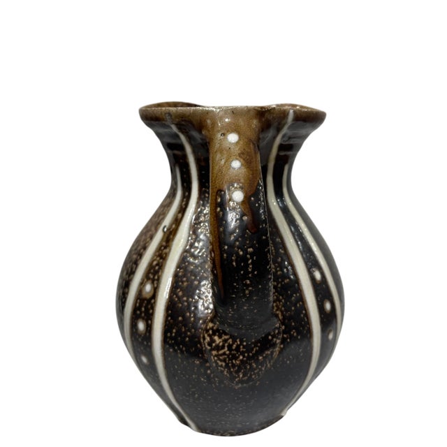 Mid 20th Century Pottery Pitcher Styled After Daniel Johnston. For Sale - Image 4 of 6